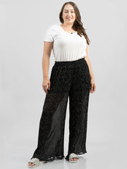 Plus Size Women Wide Leg Pliss Trousers - Cowgirl Wear