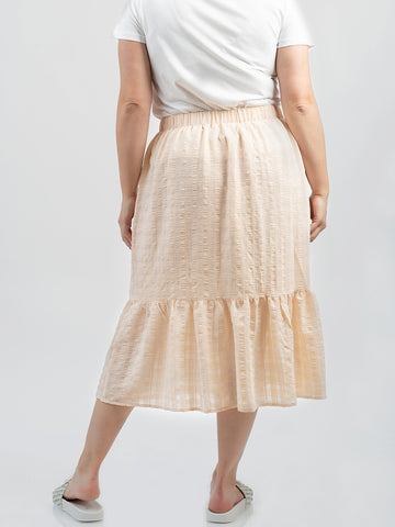 Women Crepe Gingham Maxi Skirt - Cowgirl Wear