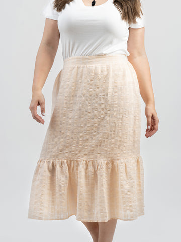 Women Crepe Gingham Maxi Skirt - Cowgirl Wear
