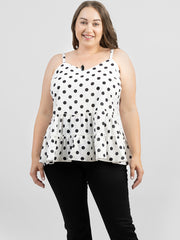 Plus Size Women Dotted Smock Layered Cami - Cowgirl Wear