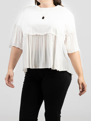 Plus Size Women Jersey Contrast Crepe Viscose Top - Cowgirl Wear