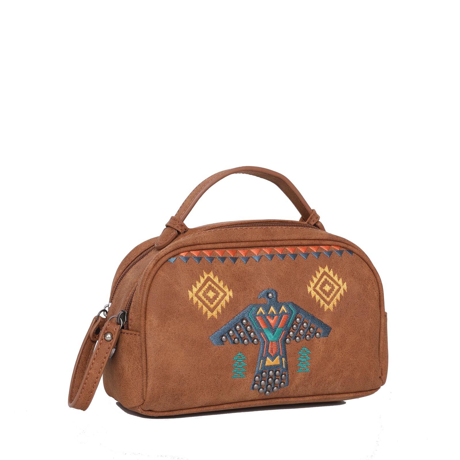 Wrangler Embroidered Aztec Eagle Fringe Collection Travel Pouch - Cowgirl Wear