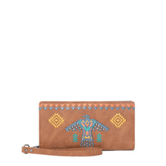 Wrangler Embroidered Aztec Eagle Fringe Collection Wallet - Cowgirl Wear