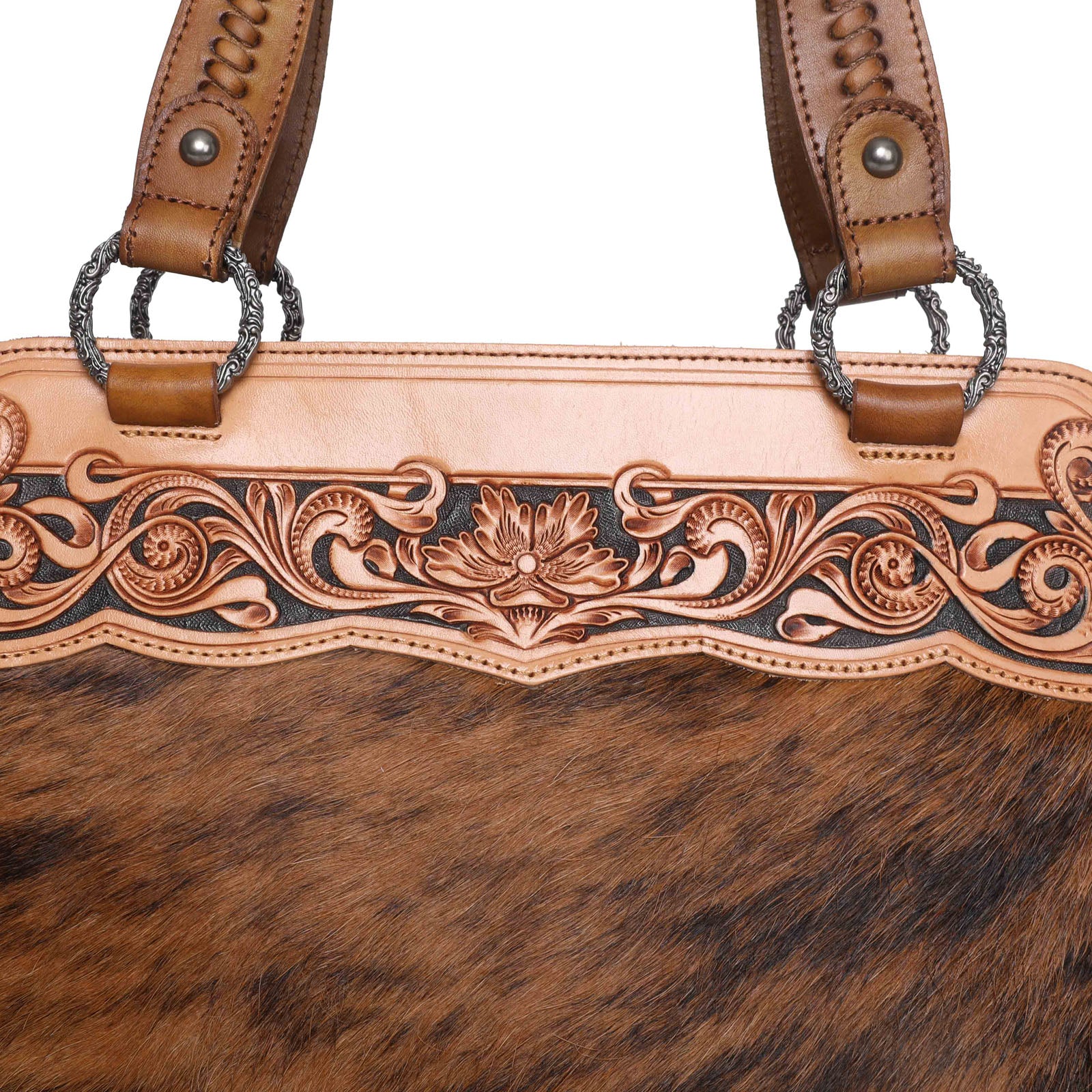 Montana West Western Tooled Hair-on Collection Concealed Carry Tote - Cowgirl Wear