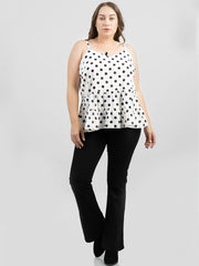 Plus Size Women Dotted Smock Layered Cami - Cowgirl Wear