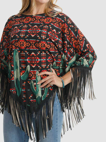 Montana West Cactus Collection Poncho - Cowgirl Wear