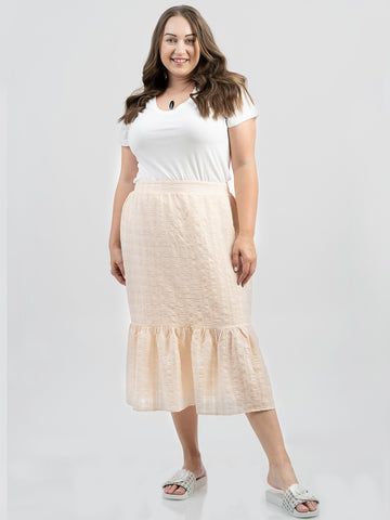 Women Crepe Gingham Maxi Skirt - Cowgirl Wear