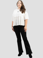 Plus Size Women Jersey Contrast Crepe Viscose Top - Cowgirl Wear