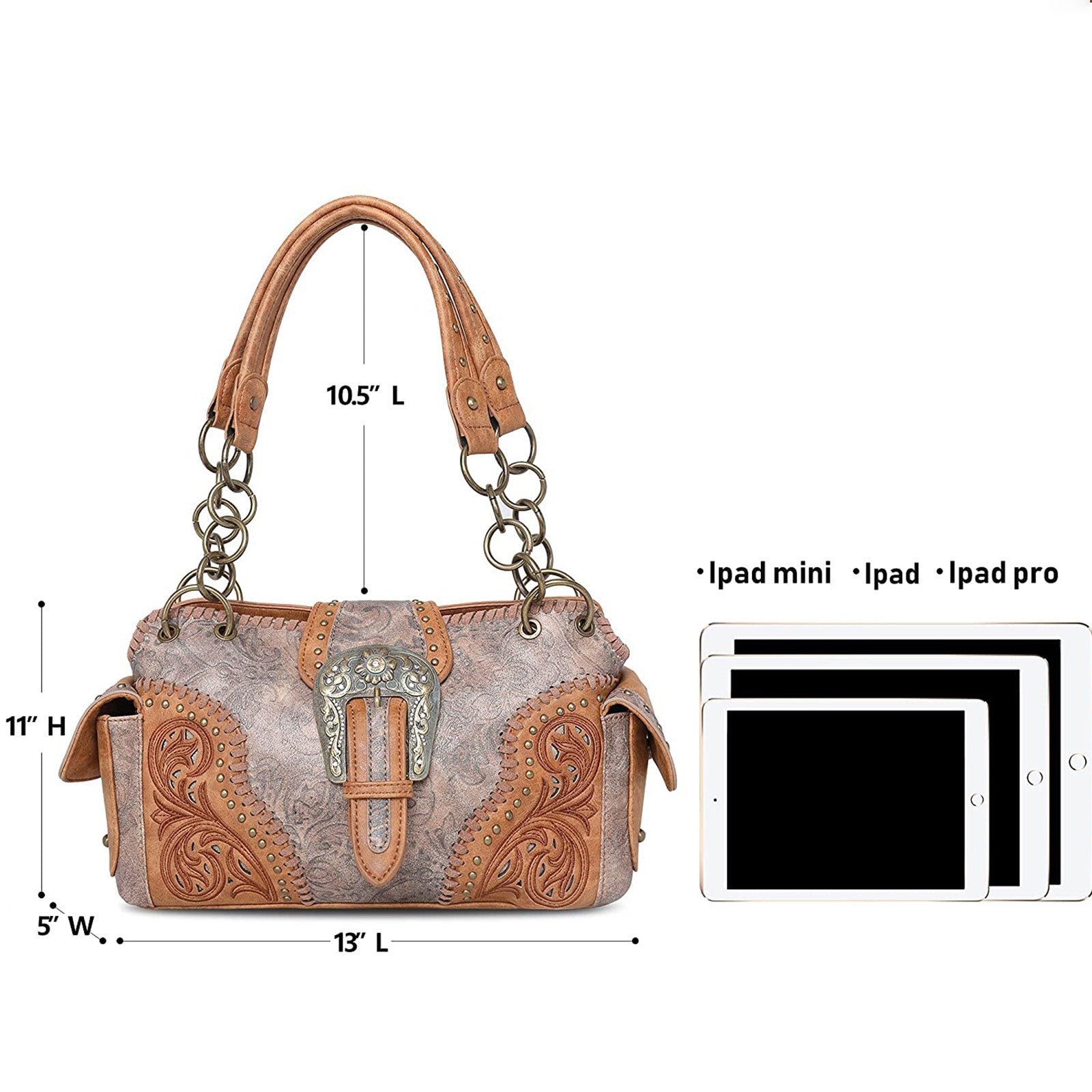 Montana West Buckle Collection Concealed Carry Women's Satchel and Wallet Set - Cowgirl Wear