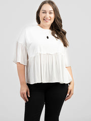 Plus Size Women Jersey Contrast Crepe Viscose Top - Cowgirl Wear