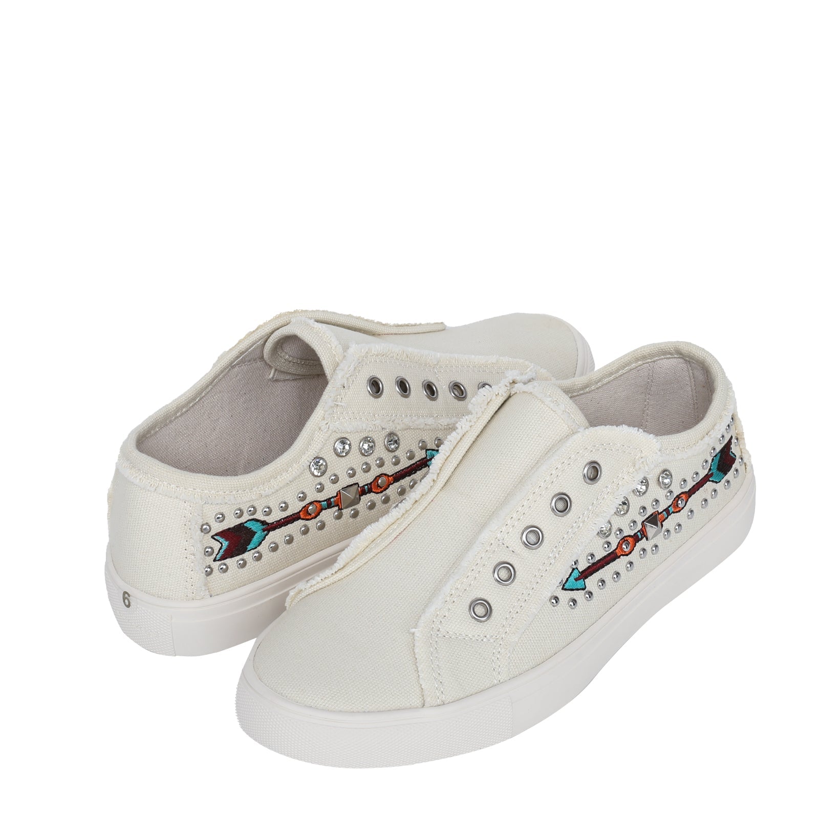 Montana West Embroidered Arrow Studs Canvas Shoes - Cowgirl Wear