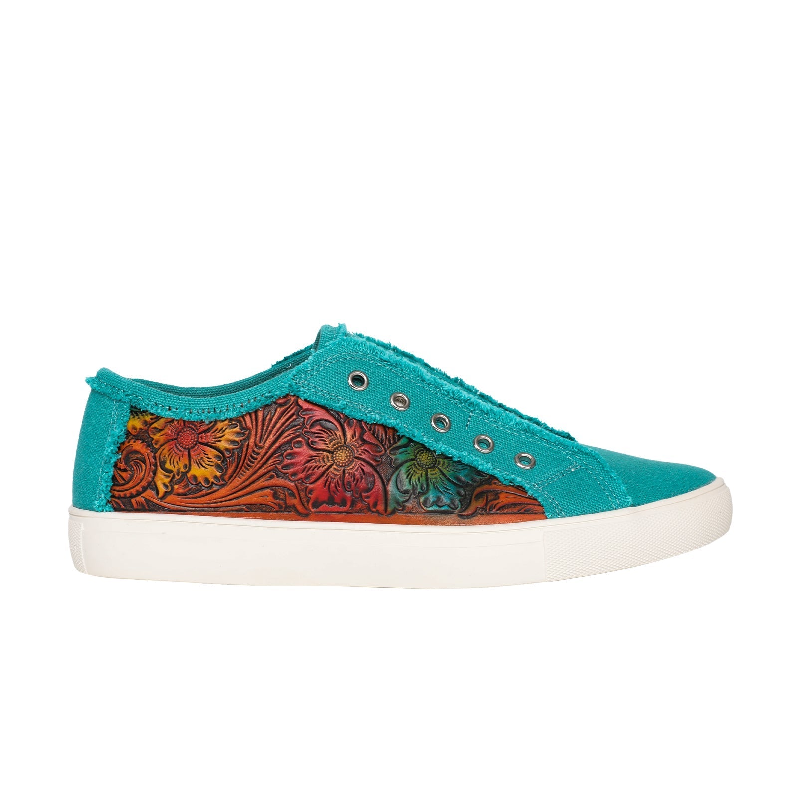 Montana West Vintage Floral Tooled Canvas Shoes - Cowgirl Wear