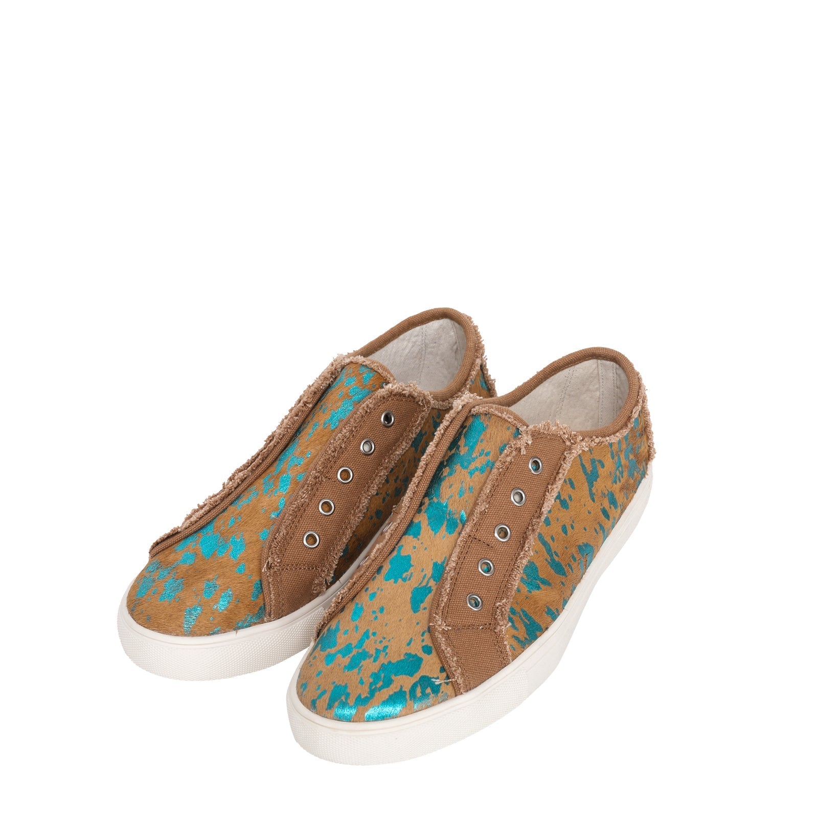 Montana West Vintage Genuine Hair-On Canvas Shoes - Cowgirl Wear