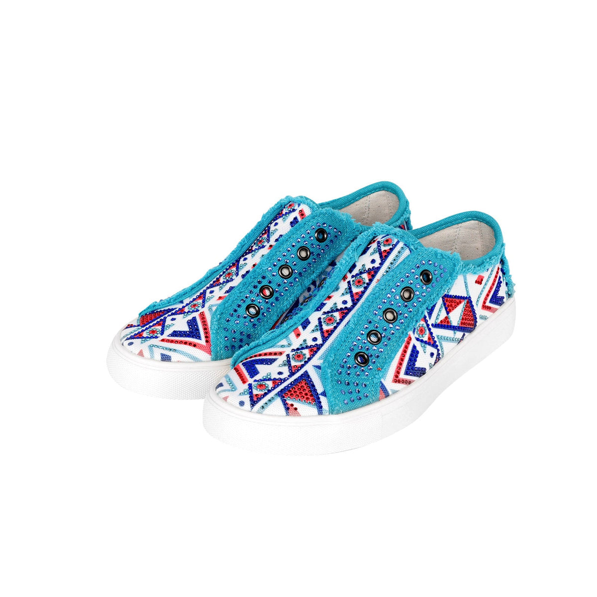 Montana West Aztec Print Bling Canvas Shoes - Cowgirl Wear
