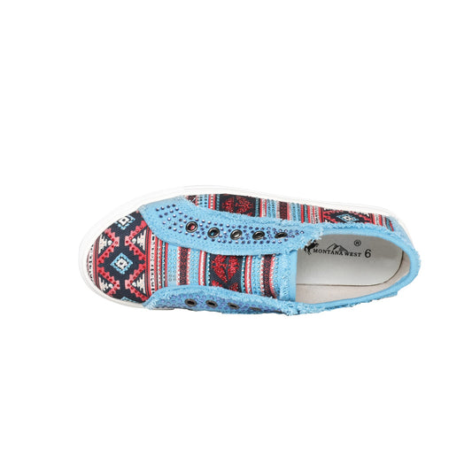 Montana West Aztec Print Bling Canvas Shoes - Cowgirl Wear