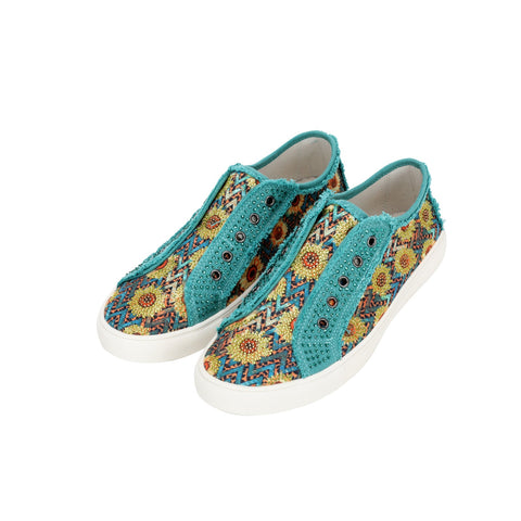 Montana West Leopard and Floral Print Bling Canvas Shoes - Cowgirl Wear