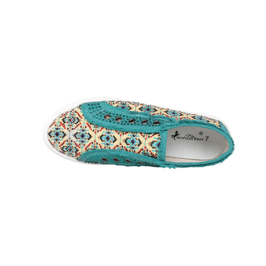 Montana West Aztec Print Bling Canvas Shoes - Cowgirl Wear