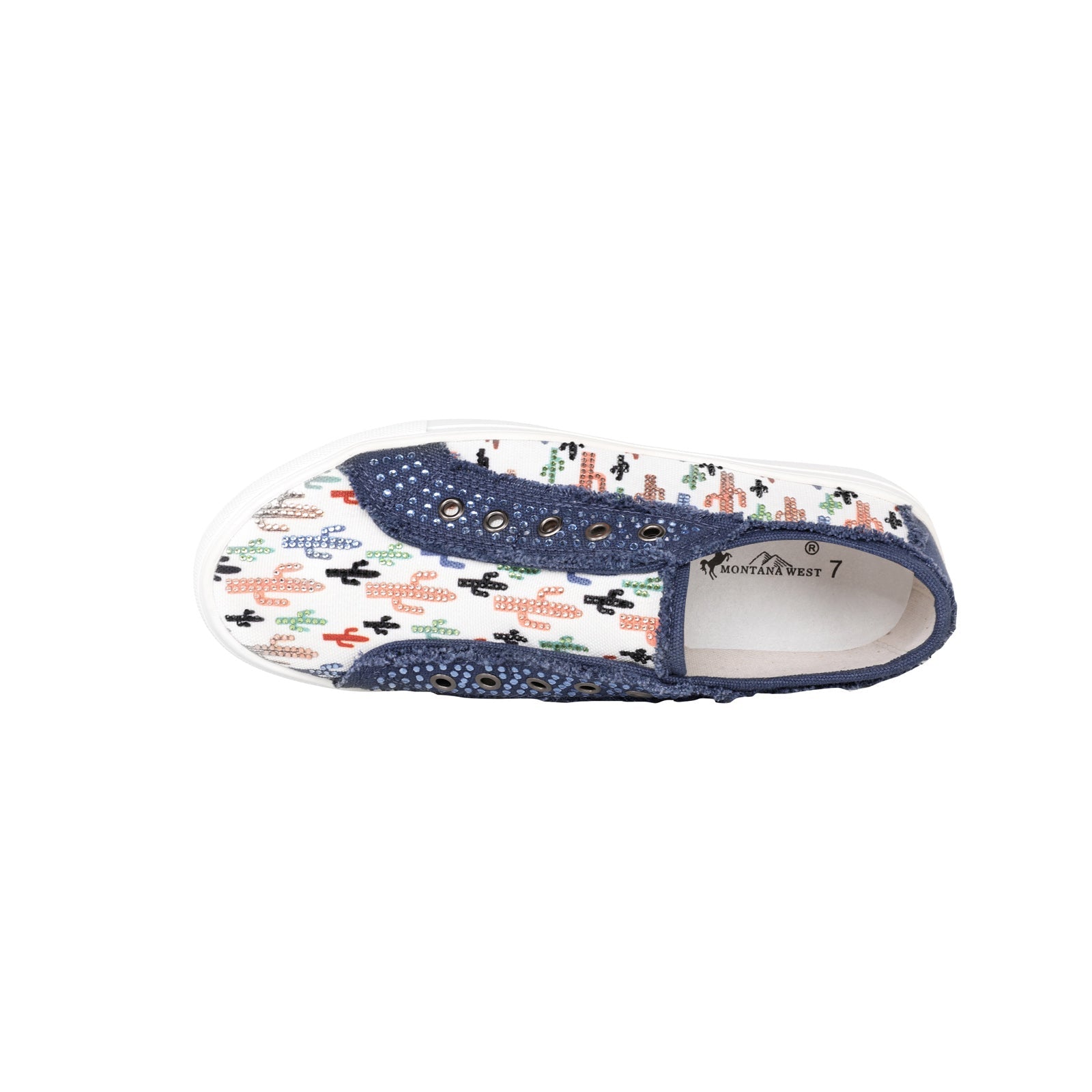 Montana West Cactus Print Bling Canvas Shoes - Cowgirl Wear