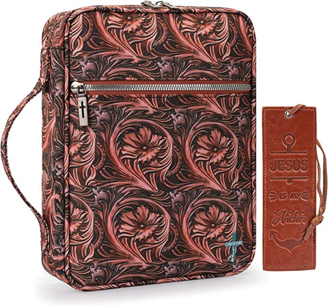 Montana West Floral Print Canvas Bible Cover - Brown - Cowgirl Wear