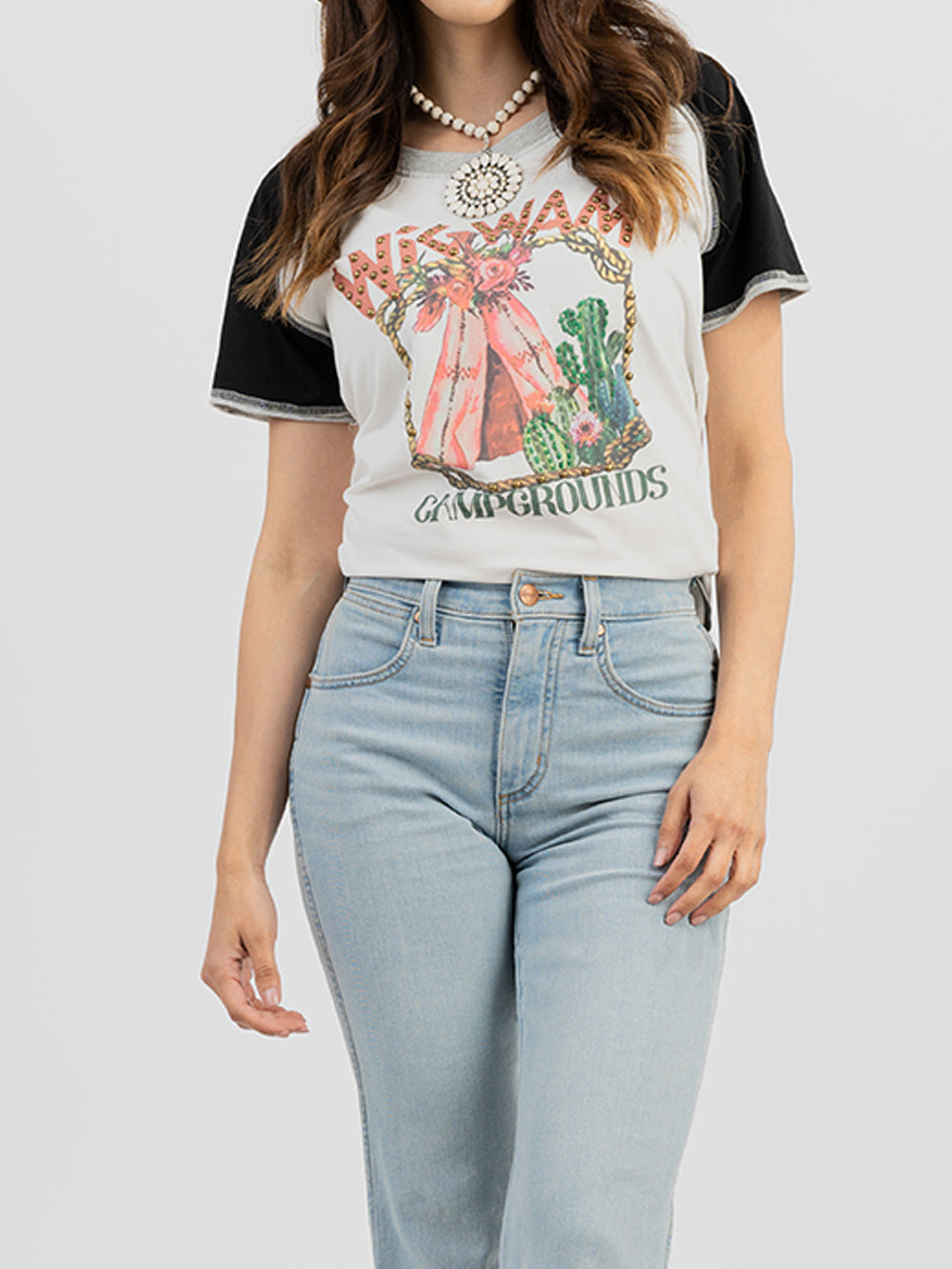 Women's Mineral Wash “Wigwam” Graphic Short Sleeve Tee - Cowgirl Wear