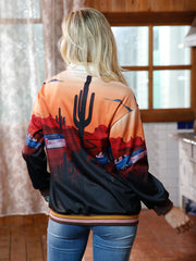 Women Desert Sunset Print Full Zip Jacket - Cowgirl Wear