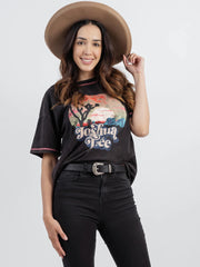 Women's Mineral Wash "Joshua Tree" Graphic Short Sleeve Relaxed Fit Tee - Cowgirl Wear