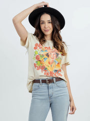 Women‘s Mineral Wash "Saddle Up Buttercup" Portrait Graphic Short Sleeve Tee - Cowgirl Wear