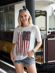 American Pride With Rhinestones Women's Short Sleeve T-Shirt - Cowgirl Wear