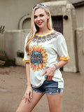 Sunflower With Rhinestones Women's Short Sleeve T-Shirt
