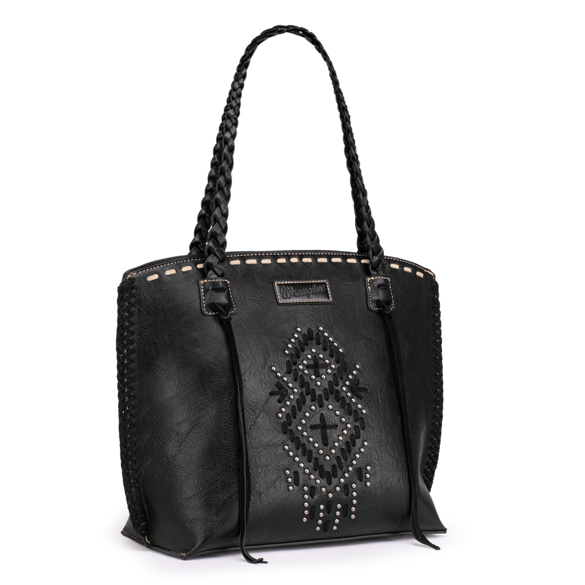 Wrangler Tribal Whipstitch Braided Strap Tote - Cowgirl Wear