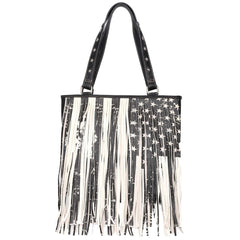 Montana West Fringe American Flag Canvas Tote Bag - Cowgirl Wear