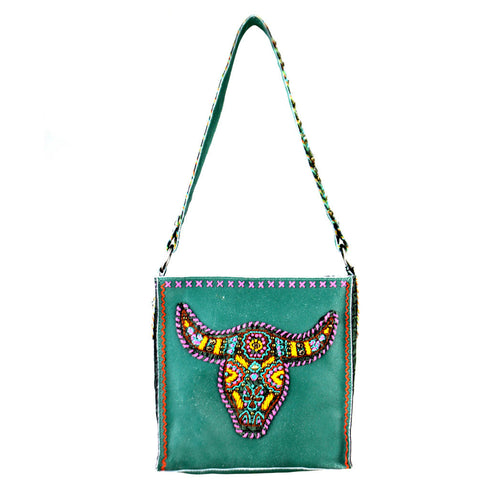 Delila 100% Genuine Leather Hand Embroidered Collection Mini Tote - Cowgirl Wear