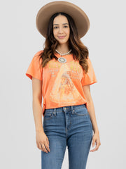 Women's Mineral Wash Tribal Graphic Short Sleeve Tee - Cowgirl Wear