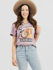 Women's Mineral Wash "Sweetheart of the Rodeo" Graphic Short Sleeve Tee - Cowgirl Wear