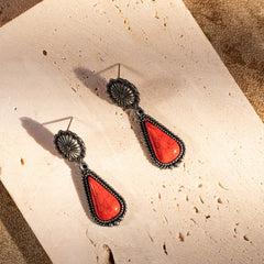 Rustic Couture's  Bohemian Natural Stone Tear Drop Earrings - Cowgirl Wear