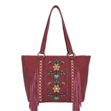 Wrangler Embroidered Floral Fringe Concealed Carry Tote - Cowgirl Wear