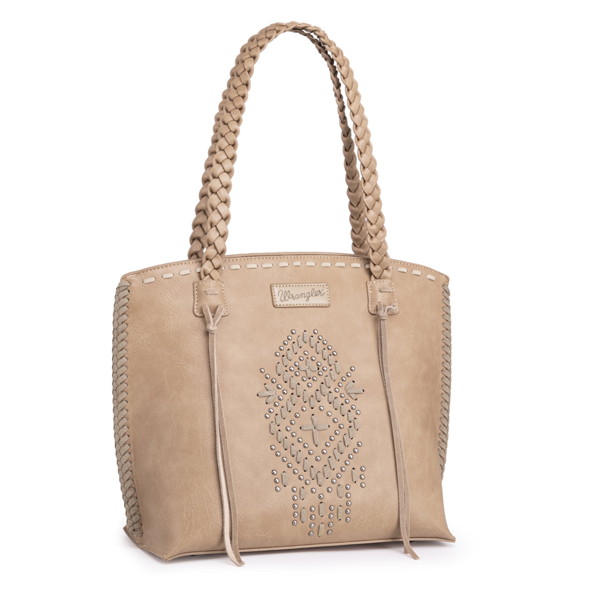 Wrangler Tribal Whipstitch Braided Strap Tote - Cowgirl Wear