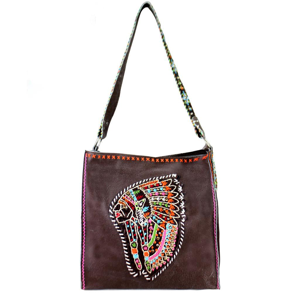 Delila 100% Genuine Leather Hand Embroidered Collection Tote Bag - Cowgirl Wear