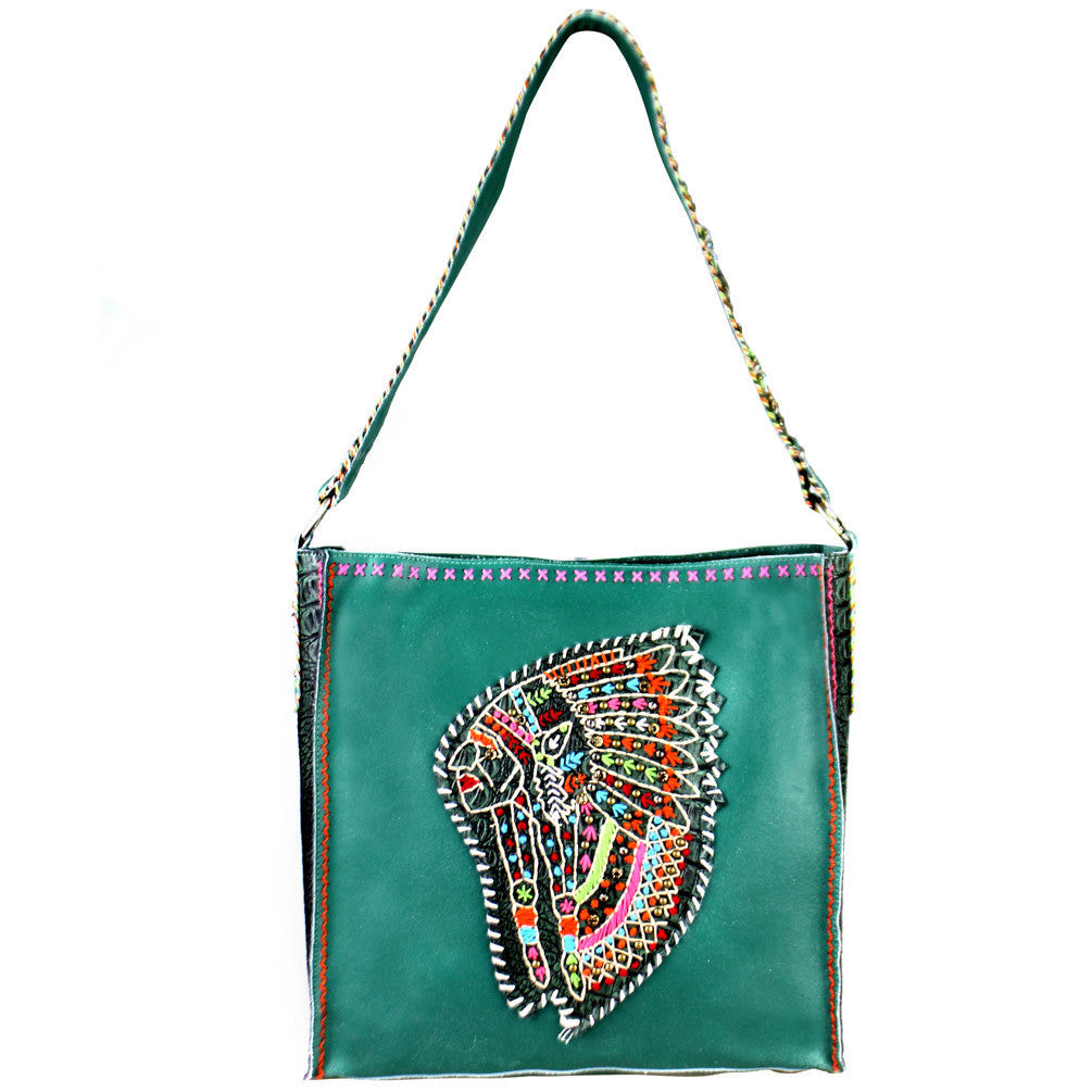 Delila 100% Genuine Leather Hand Embroidered Collection Tote Bag - Cowgirl Wear