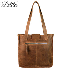 LEA-6033 Delila 100% Genuine Leather Hair-On Hide Collection Tote - Cowgirl Wear