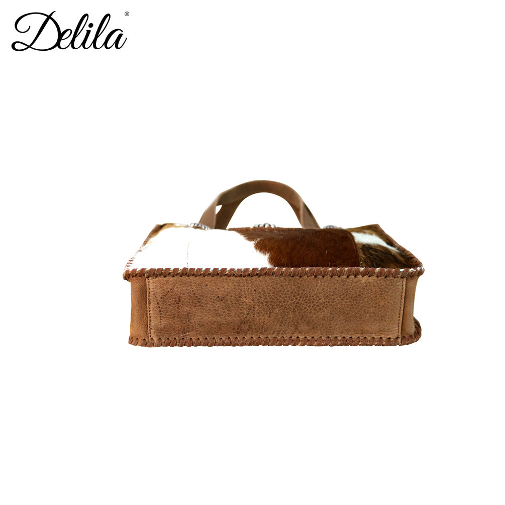 LEA-6033 Delila 100% Genuine Leather Hair-On Hide Collection Tote - Cowgirl Wear