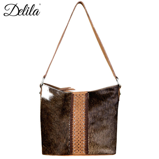 LEA-6038 Delila 100% Genuine Leather Hair-On Hide Collection Hobo - Cowgirl Wear