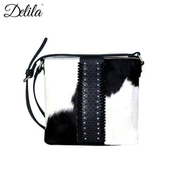 LEA-6039 Delila 100% Genuine Leather Hair-On Hide Collection Crossbody - Cowgirl Wear