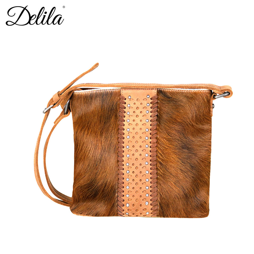 LEA-6039 Delila 100% Genuine Leather Hair-On Hide Collection Crossbody - Cowgirl Wear