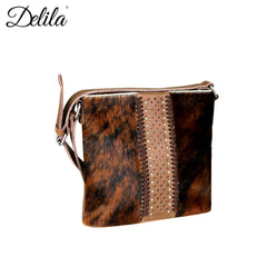 LEA-6039 Delila 100% Genuine Leather Hair-On Hide Collection Crossbody - Cowgirl Wear