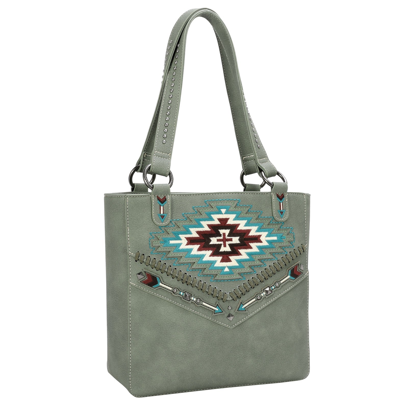 Montana West Aztec Collection Concealed Carry Tote and Wallet Set - Cowgirl Wear