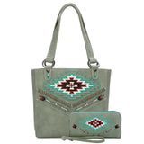 Montana West Aztec Collection Concealed Carry Tote and Wallet Set