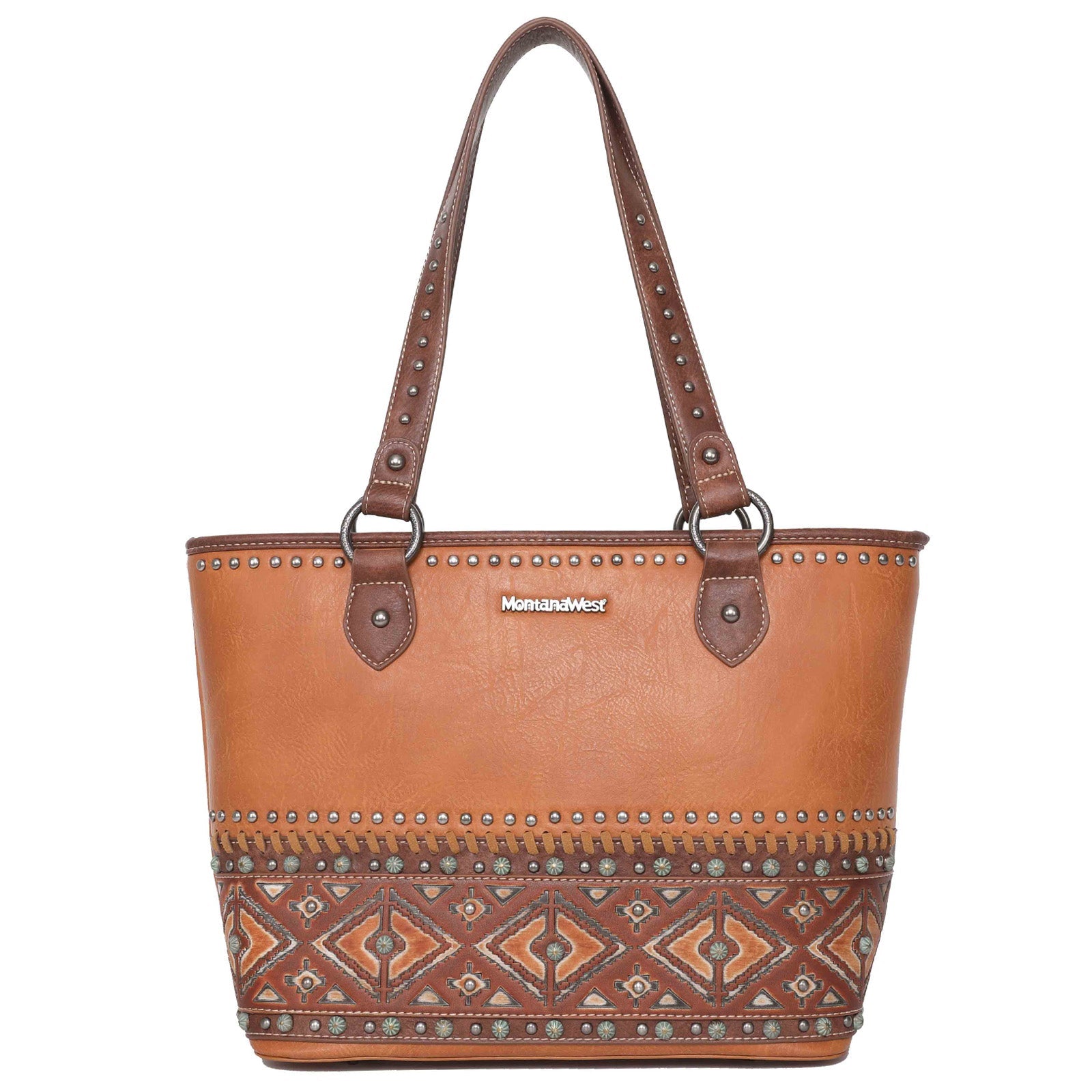 Montana West Aztec Tooled Collection Concealed Carry Western Tote - Cowgirl Wear