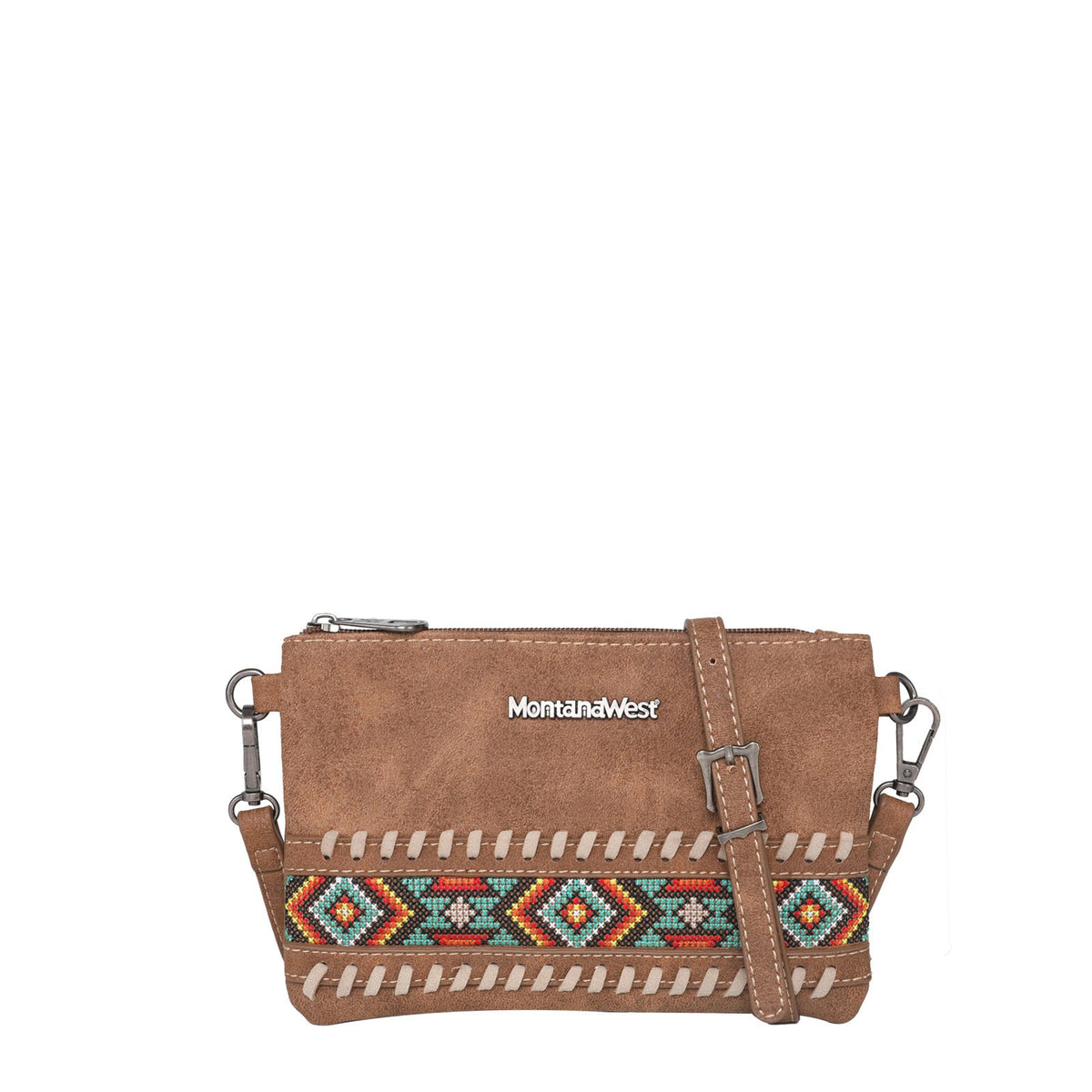 Montana West Embroidered Aztec Collection Crossbody/Wristlet - Cowgirl Wear
