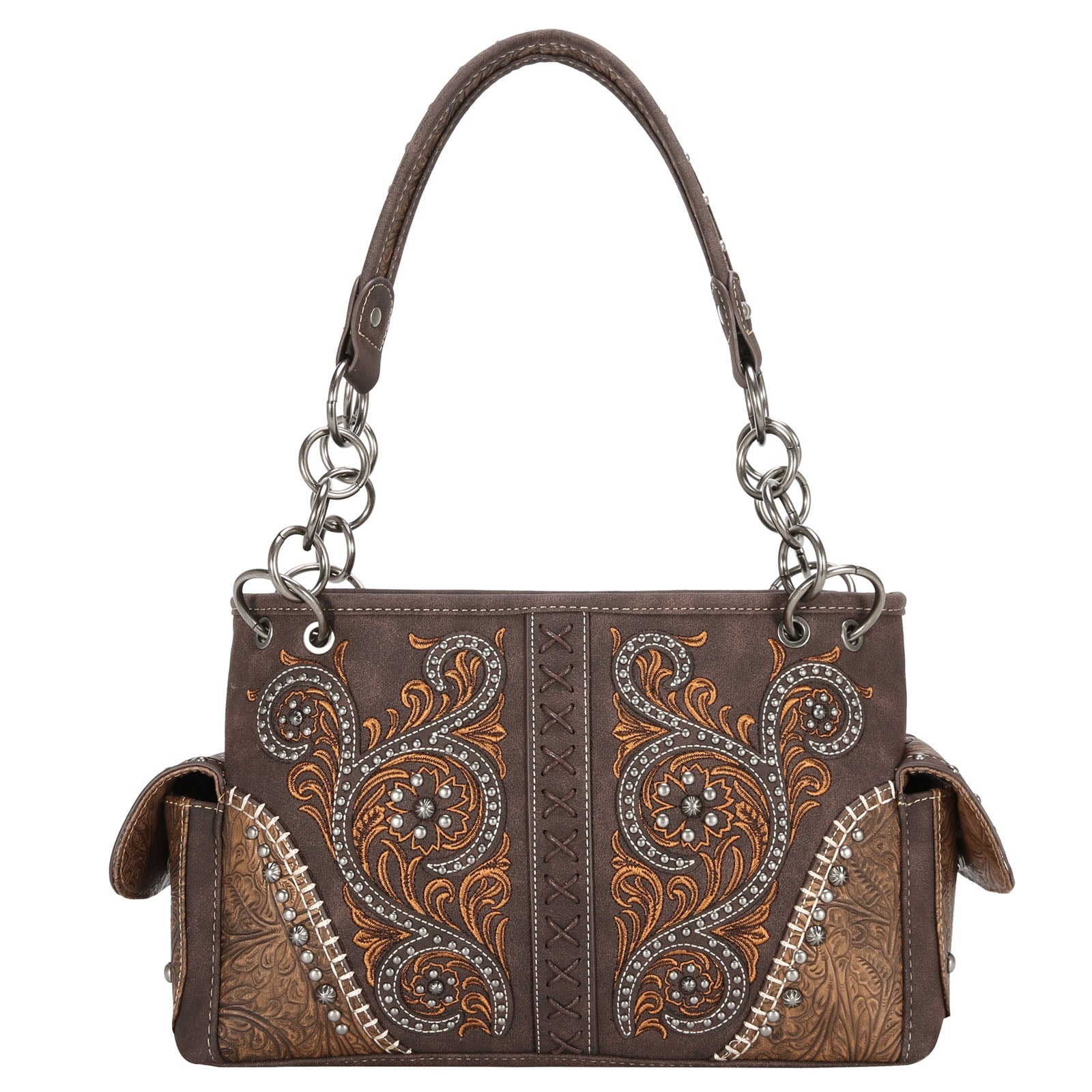 Montana West Floral Embroidered Collection Concealed Carry Satchel - Cowgirl Wear
